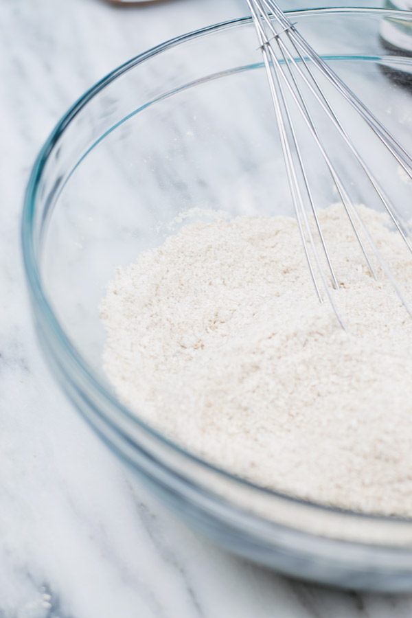 dry ingredients for nutella banana breakfast muffins