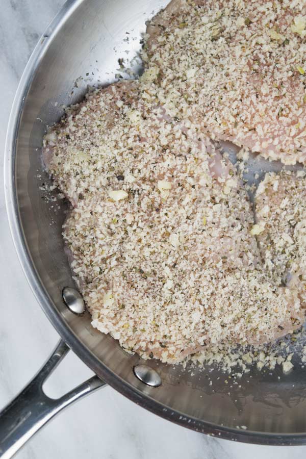 garlic breadcrumbs coated baked caprese chicken