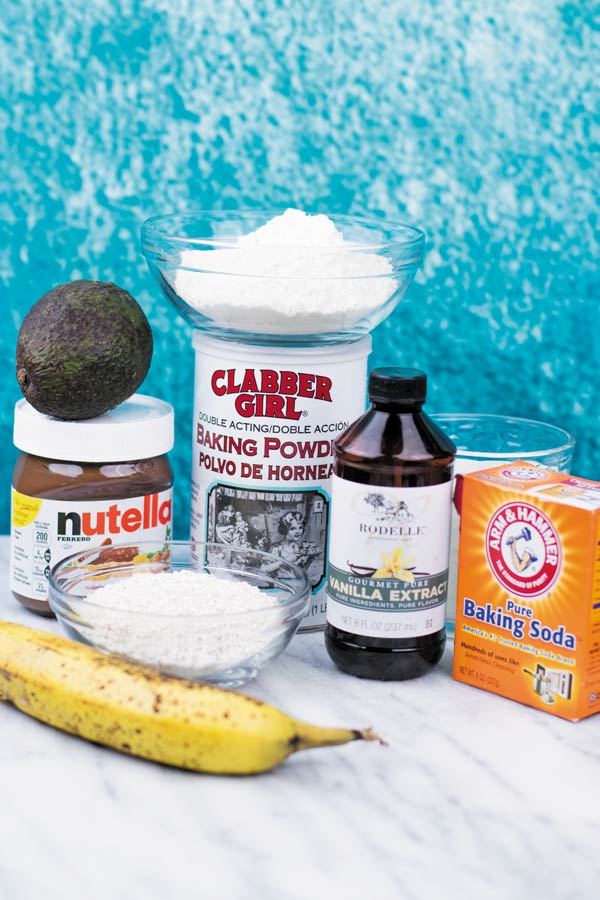 ingredients for nutella banana breakfast muffins