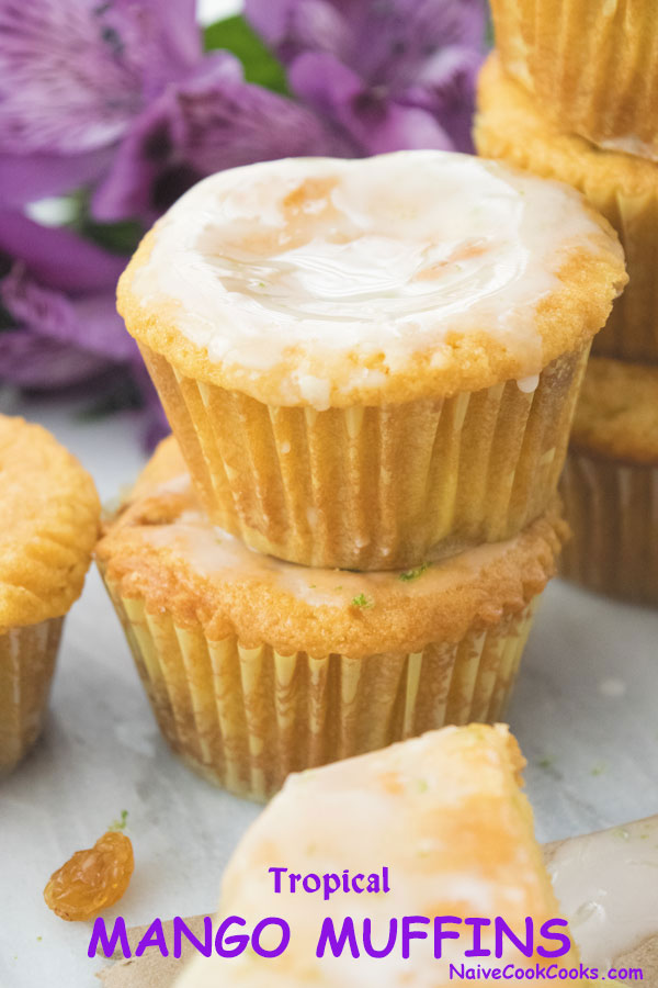 Tropical mango muffins title