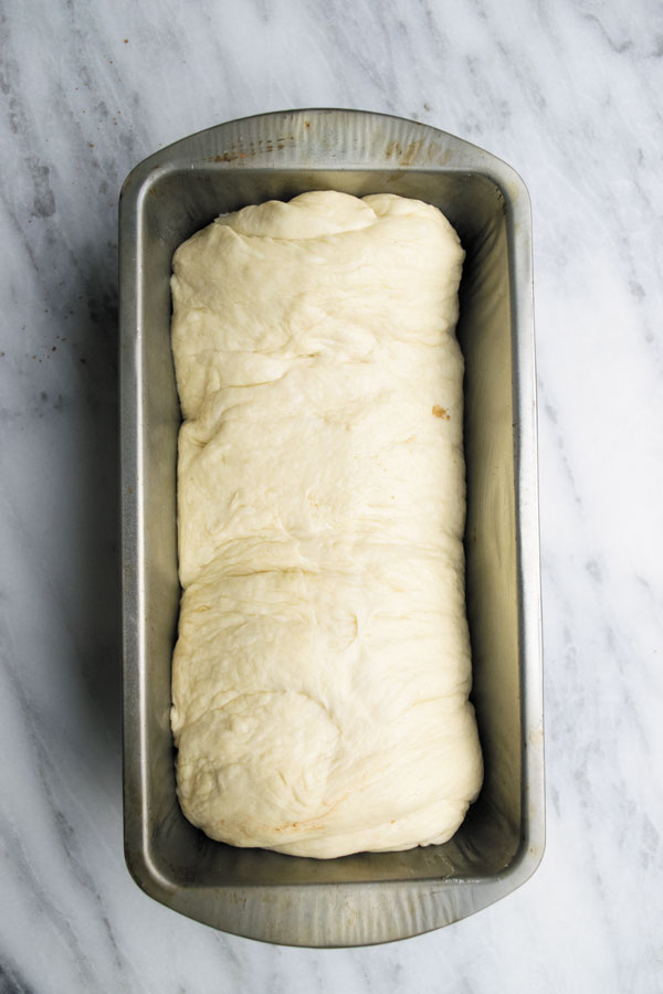 cinnamon swirl sandwich bread ready for baking