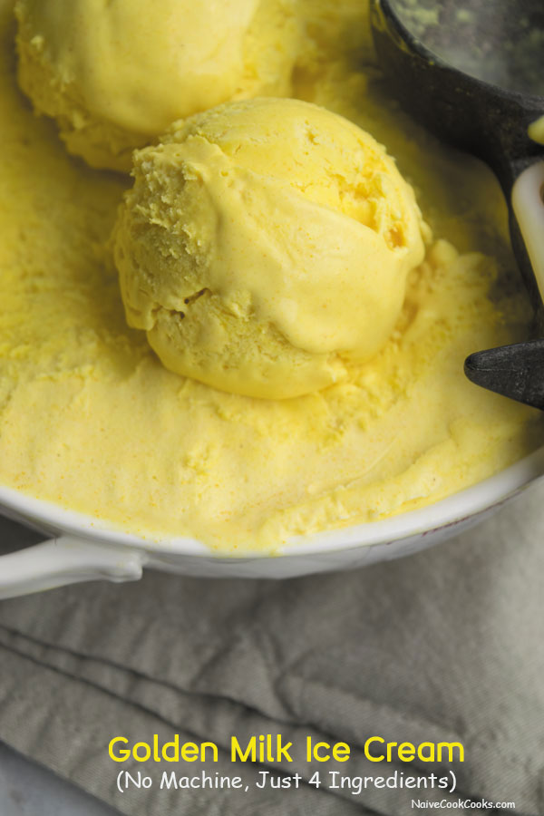 Creamy No Churn Golden Milk Ice Cream is the perfect guilt free summer treat. All you need is 15 minutes of hands on time.