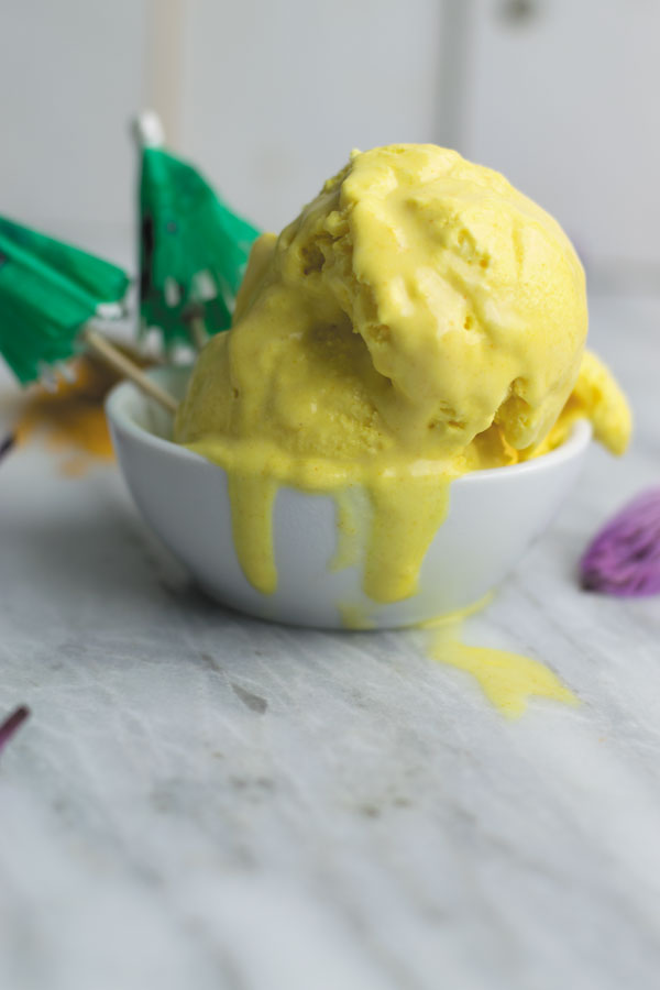 Creamy No Churn Golden Milk Ice Cream is the perfect guilt free summer treat. All you need is 15 minutes of hands on time.