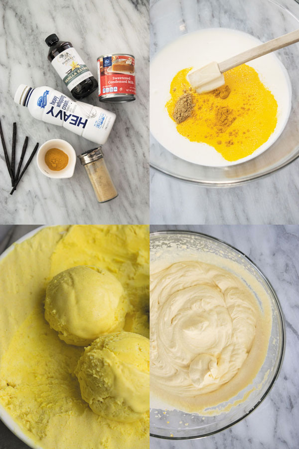 This 15 minute ice cream recipe only requires 4 simple ingredients to make this Creamy No Churn Golden Milk Ice Cream.
