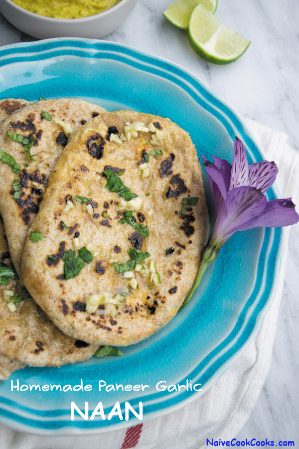 homemade paneer garlic naan title