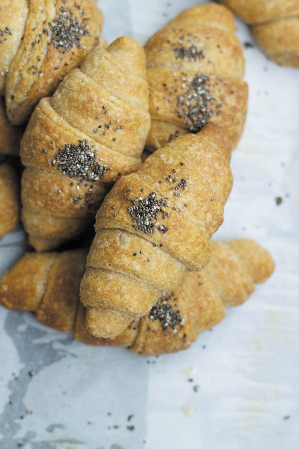 piled up whole wheat croissant 