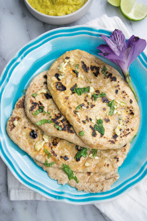 ready to eat homemade paneer garlic naan