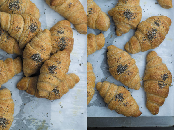 whole wheat croissant baked