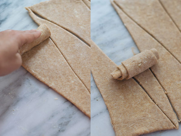 whole wheat croissant ready for baking