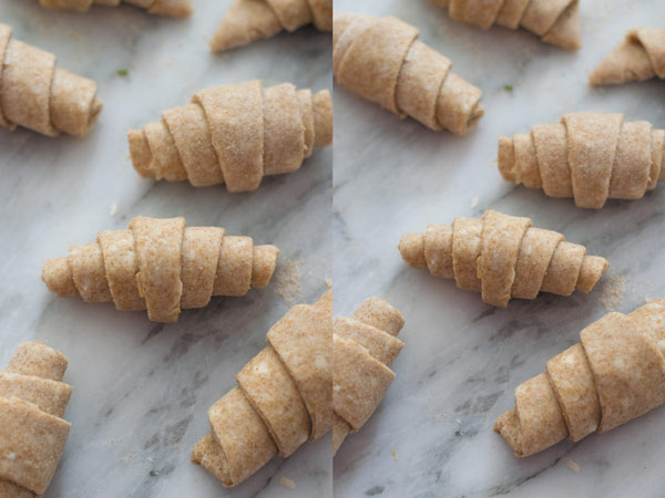 whole wheat croissant rolled up