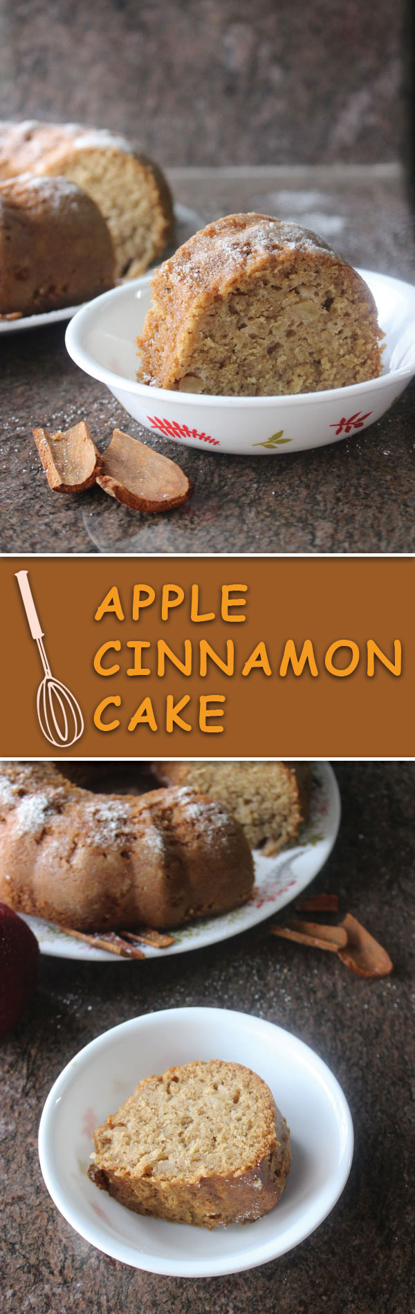 apple cinnamon cake - a super easy soft melt-in-mouth cake perfect for snacking! A great summer dessert for get togethers & even better for when the weather gets colder!