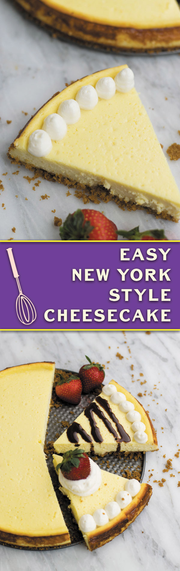 easy-new-york-style-cheesecake-recipe-pinterest