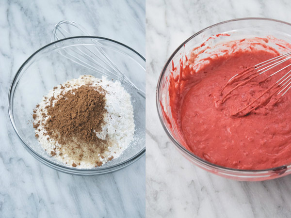 Eggless Red Velvet Pancakes - just 20 Mins, basic pantry ingredients needed. This batter takes just few mins and makes softest pancakes ever.!