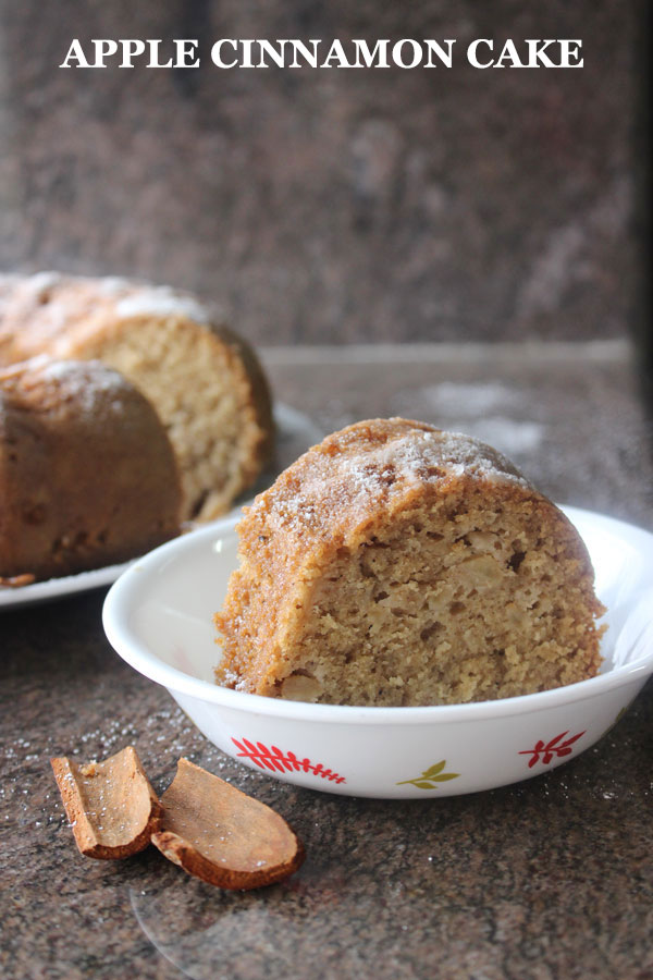 apple cinnamon cake - a super easy soft melt-in-mouth cake perfect for snacking! A great summer dessert for get togethers & even better for when the weather gets colder!