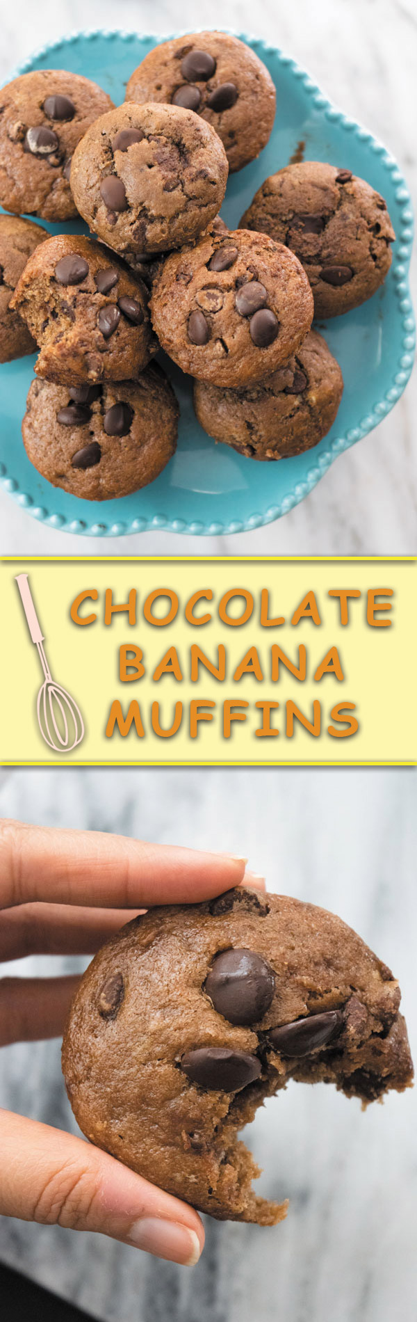 Chocolate Banana Muffins - super soft & intensely chocolatey is how I describe these Eggfree, Butterfree and dairyfree muffins!! No funny ingredients! Simple whole ingredients makes these the best banana chocolate muffins out there!