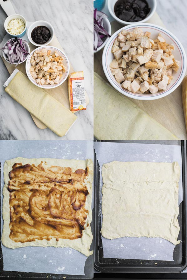 cpk inspired bbq chicken puff pastry pizza - Easy 30 MINS CPK copycat pizza. Use either puff pastry or homemade pizza crust. It tastes even better than CPK version :)