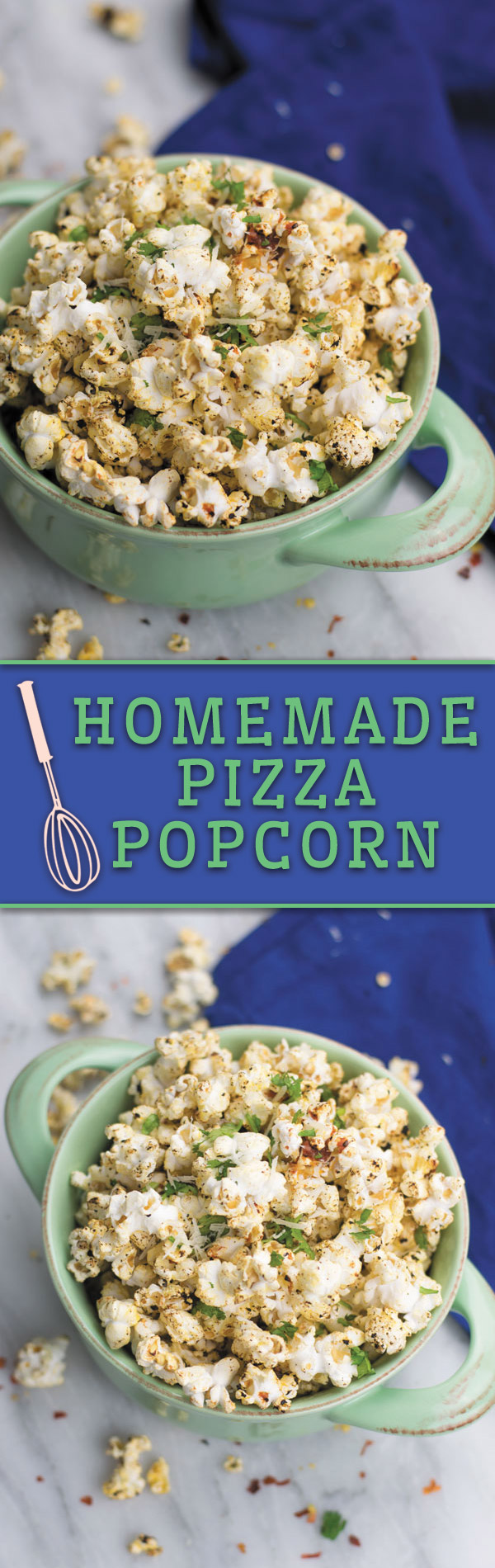 Homemade Pizza Popcorn - Craving pizza but not the extra calories?! Then this PIZZA flavored popcorn is way healthier, takes just few minutes and is totally addicting!