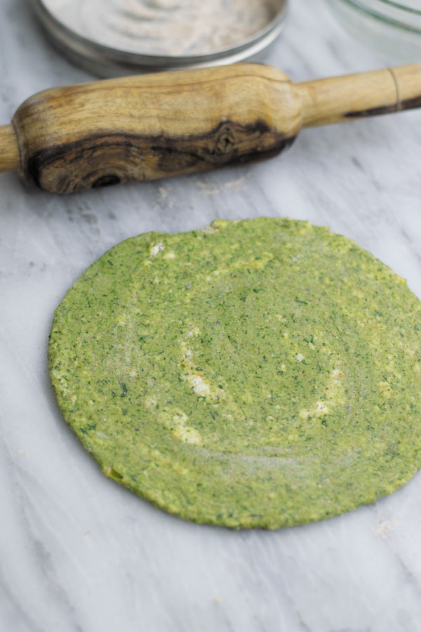 Palak Paneer Paratha- Indian flatbread dough made with spinach and stuffed with seasoned Indian cheese, a SUPER SIMPLE bread recipe that takes start to finish just 30 minutes!