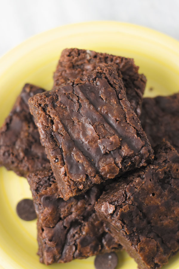 The Best BROWNIES -period. These egg free, dairy free brownies are thick, chewy and dense! This recipe uses basic pantry ingredients and apple sauce! MUST TRY as my husband says!