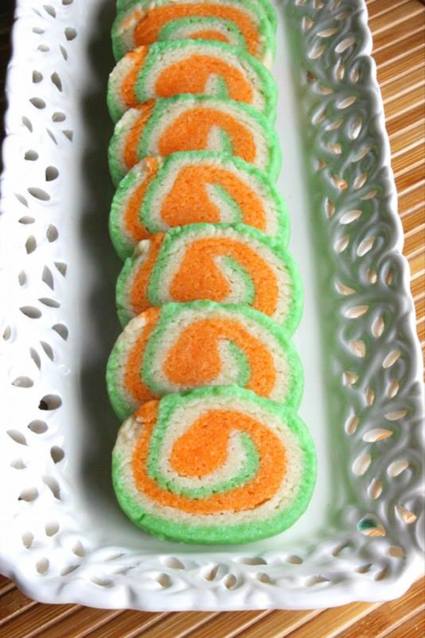 Tri color Pinwheel Cookies- Ceelebrate in style with these easy buttery pinwheel cookies!