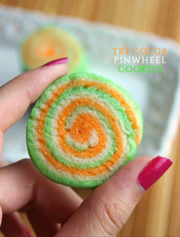 Tri color Pinwheel Cookies- Ceelebrate in style with these easy buttery pinwheel cookies!