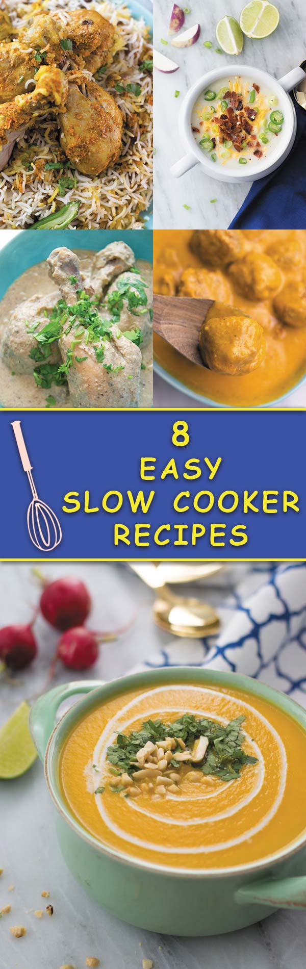 8 Easy Slow Cooker Recipes ->> Put your SLOW COOKER to work and enjoy a delicious comforting meal with just few minutes of prep work! Making DINNER was never this fun!