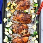 Sheet pan tilapia - a simple 30 MINS blackened tilapia with zucchini baked in sheet pan! FUSS FREE dinner ready in no time!