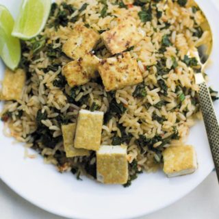 Spicy Kale Fried Rice - Just 15 Mins to make this amazing side dish or adding a protein of choice makes it into a filling meal! It's been on a regular DINNER rotation at our place. My family LOVES IT!