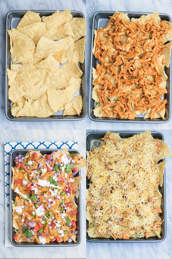The Best BBQ Chicken Nachos - no need to go to restaurant and pay when you make restaurant quality BBQ chicken nachos at home with fraction of the cost!! And with all the fixins! A MUST for movie nights!