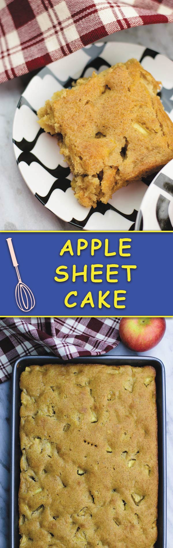 Apple Sheet Cake - easy sheet cake filled with fresh apples and fall spices! A perfect holiday treat.