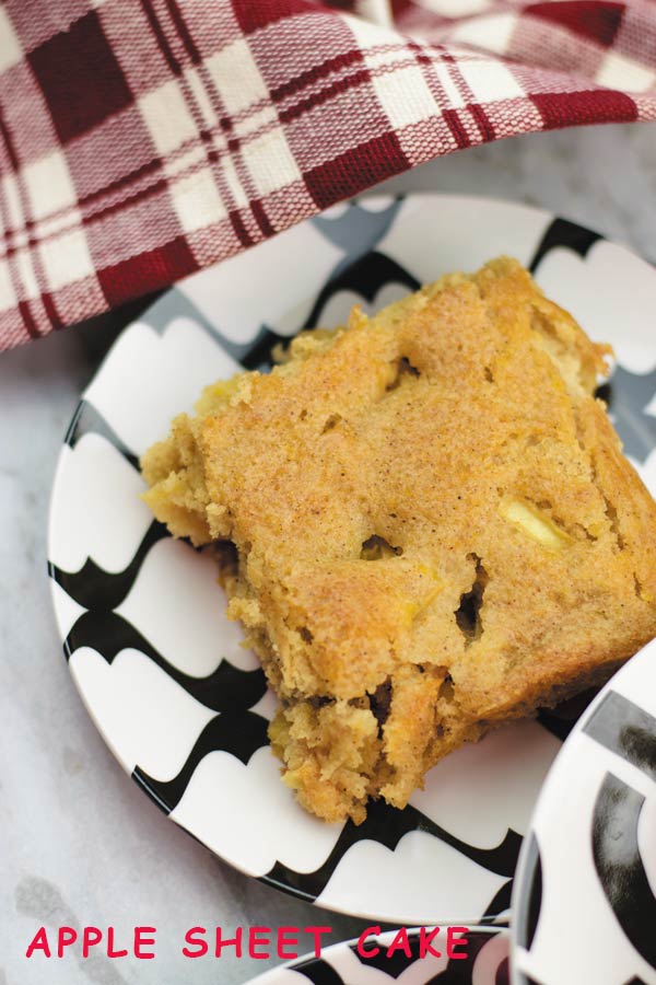 Apple Sheet Cake - easy sheet cake filled with fresh apples and fall spices! A perfect holiday treat.