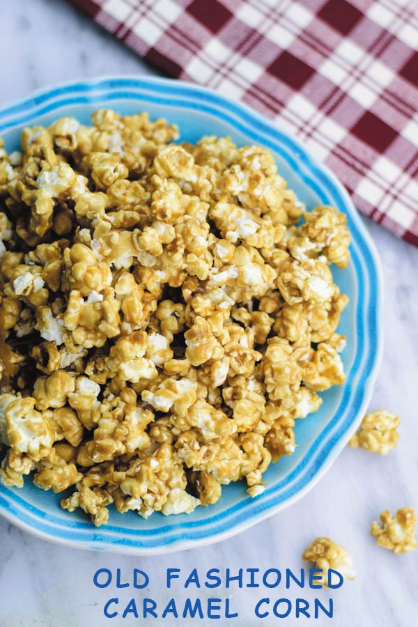 Old Fashioned Caramel Corn - Crunchy Caramel Corn made with just few basic ingredients! Great holiday gift or for snacking for at home movie nights!