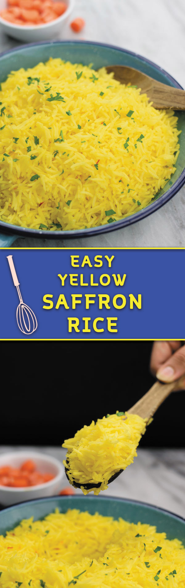Easy Yellow Saffron Rice - Better Than your favorite Mediterranean restaurant, this SIMPLE yellow saffron rice is full of flavor & GREAT as a side!