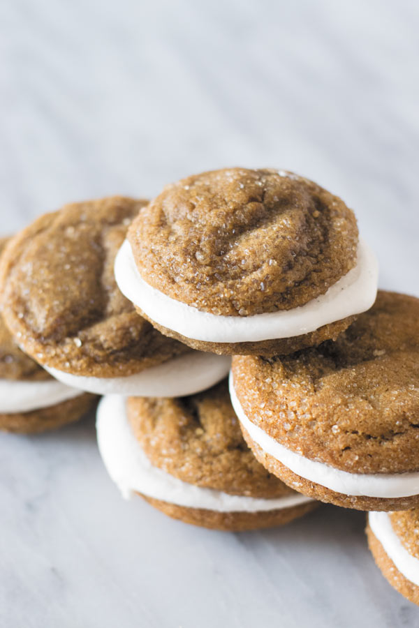 Soft & Chewy Ginger Cookies sandwich