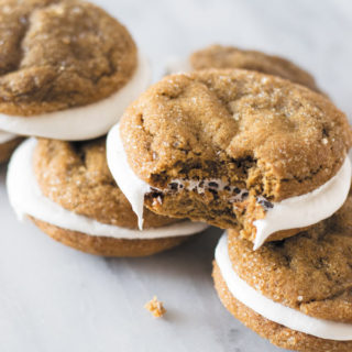 Soft & Chewy Ginger Cookies with marshmallow buttercream