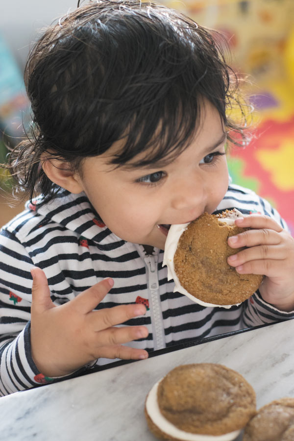 baby eating soft & chewy ginger cookies