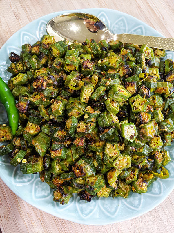 Quick stir fry okra bhindi 1