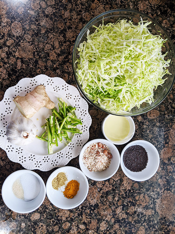 Cabbage & Peanut Stir Fry ingredients