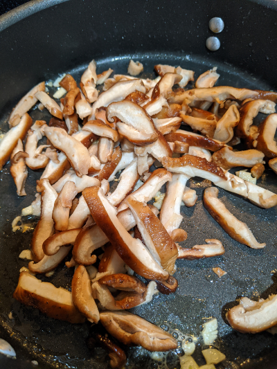 garlic & mushrooms to butter