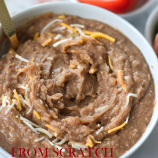 from scratch creamy flavorful refried beans ready to eat title