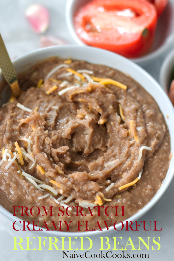 from scratch creamy flavorful refried beans ready to eat title