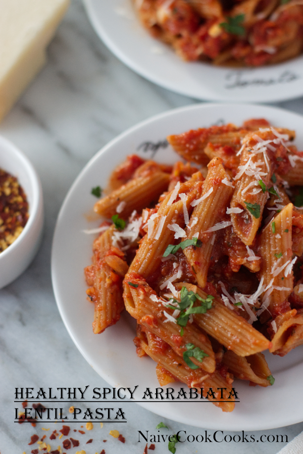 healthy arrabiata lentil pasta ready to eatTITLE