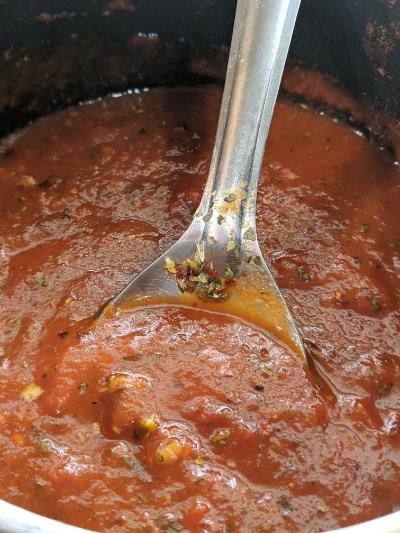 homemade thick crispy bottom pan pizza sauce