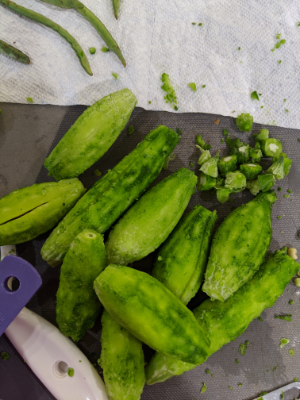 stuffed bitter gourd stuffed karela after peeling skin ends chopped