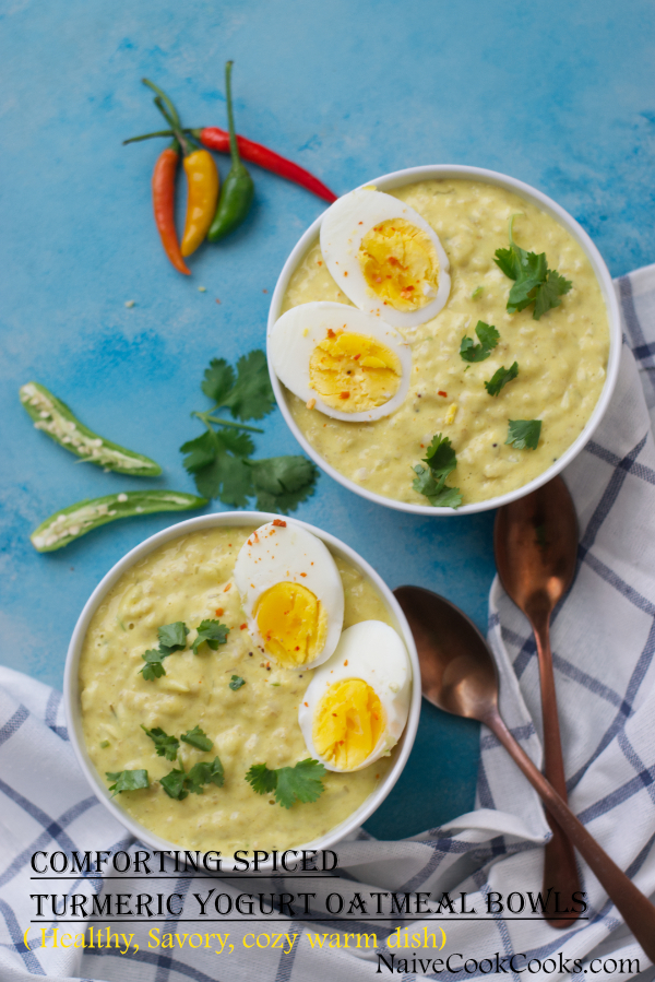 comforting spiced turmeric yogurt oatmeal bowlstitle