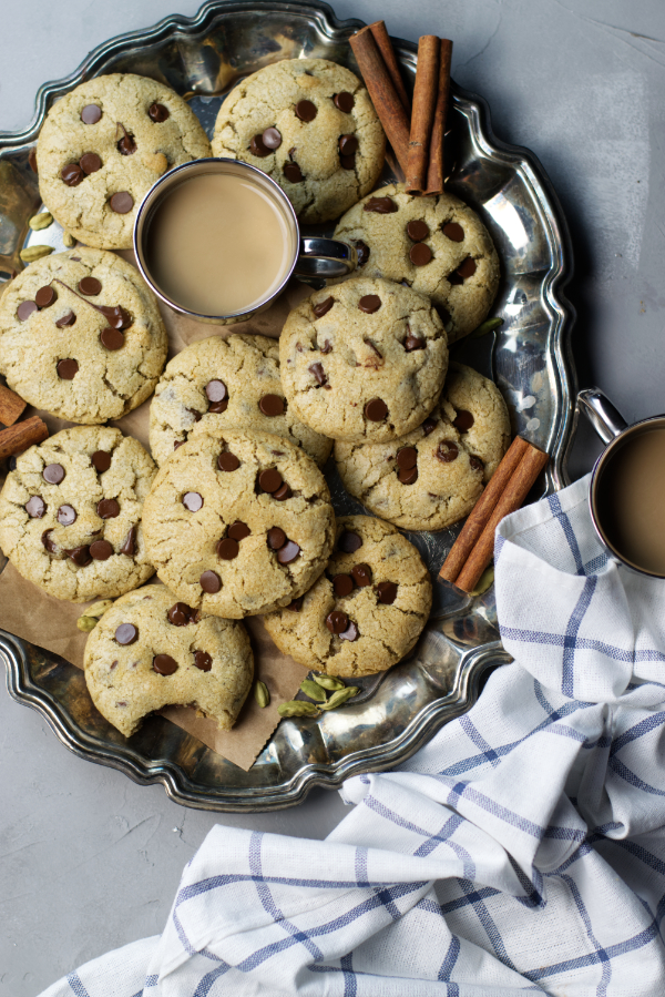 masala chai chocolate chip cookies ready