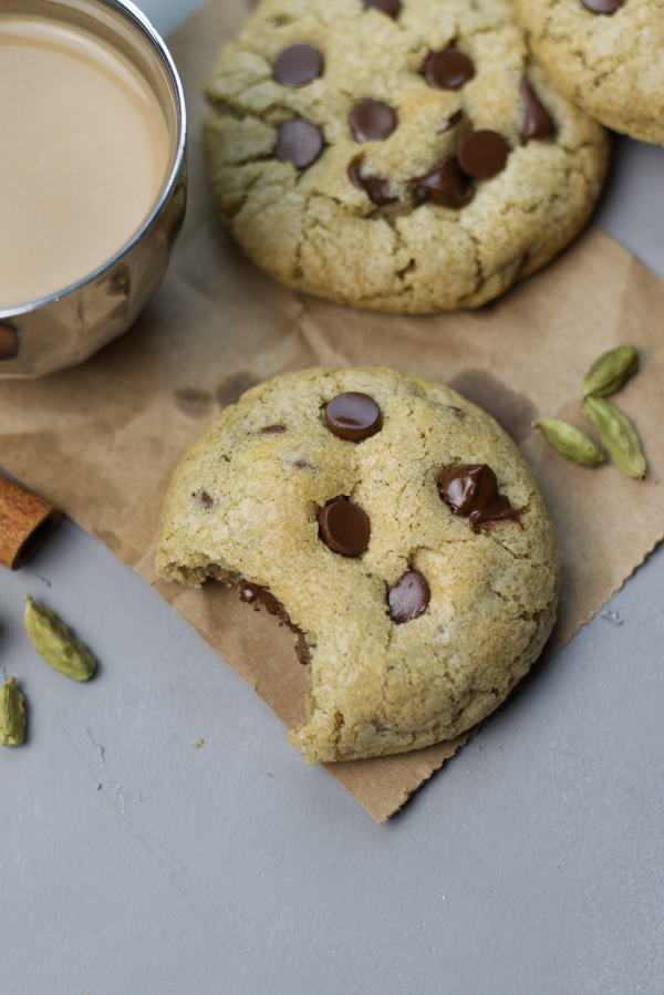 masala chai chocolate chip cookies spiced cookie