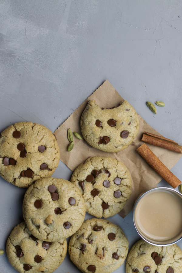 masala chai chocolate chip cookies spiced